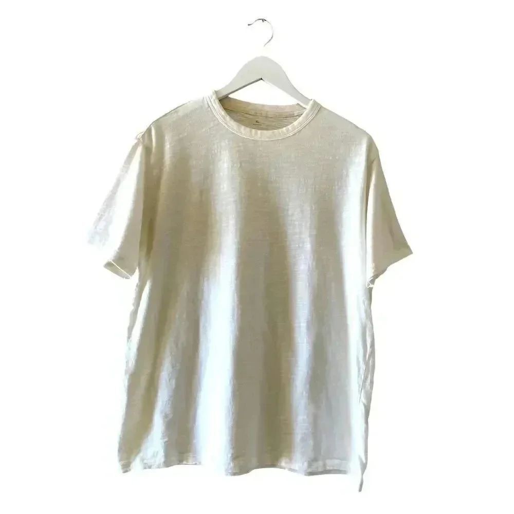 Men’s Essential Basic White Crewneck Sub Jersey Short Sleeves Cotton TShirt XL